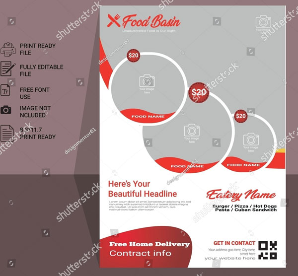 Blank Food Flyer Templates