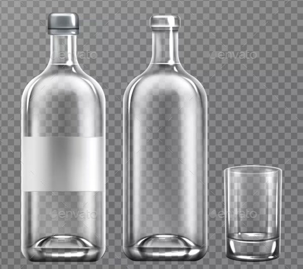 Blank Glass Bottle Mockup