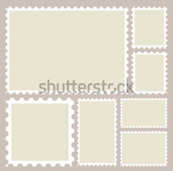 Blank Postage Stamps Mockup Template Set