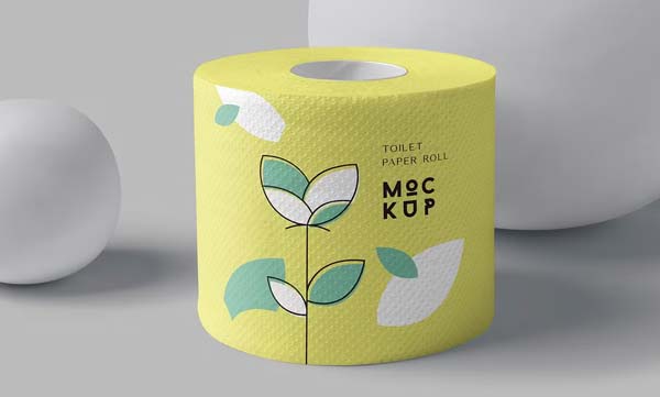 Blank Soft Toilet Paper Roll Mockup