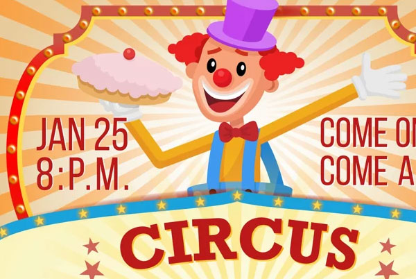 Blank Vector Circus Clown Banner