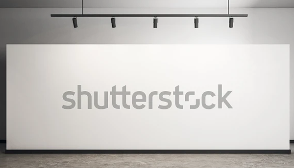 Blank White 3D Wall Poster Mockup