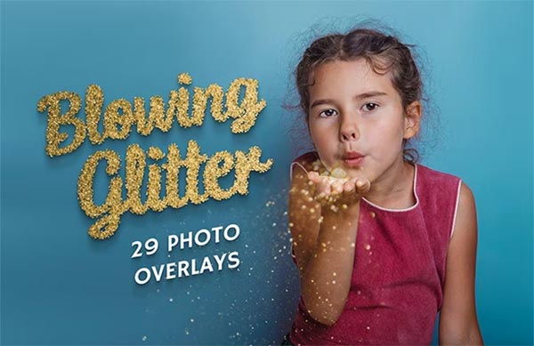 Blowing Glitter Photo Overlays