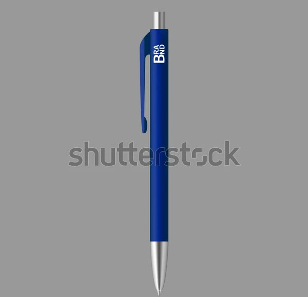 Blue Ballpoint Pen Mockup PSD