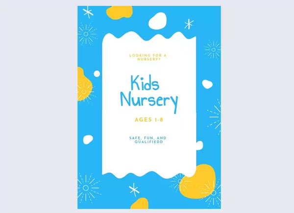 Blue Nursery Flyer Template