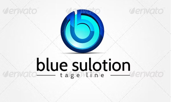 Blue Solution 3D Logo Template