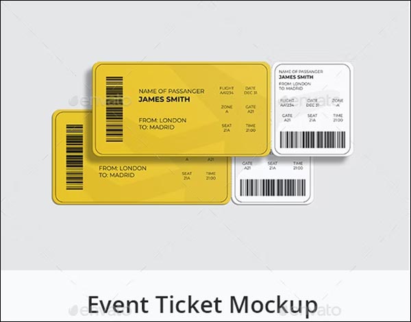 Boarding Pass or Event Ticket Mockup