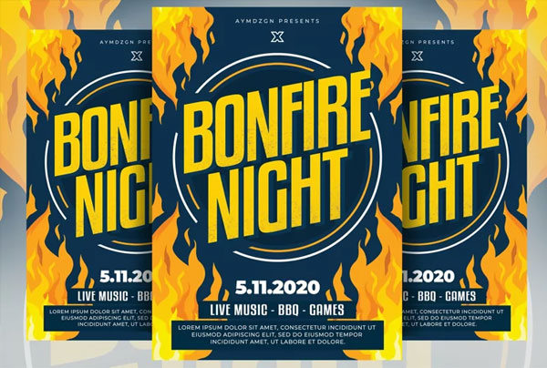 Bonfire Late Night Flyer Template