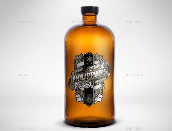 Boston Rounded Plastic Bottle Mockup