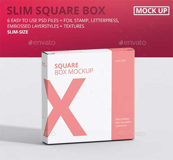 Box Mockup - Square Slim Size