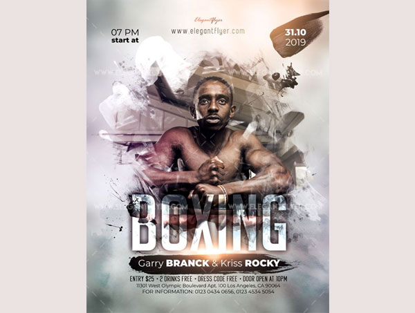 Boxing Event – Free Flyer PSD Template