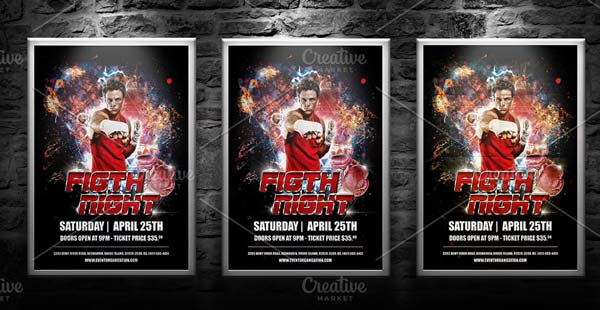 Boxing Fight Night Event Flyer Template