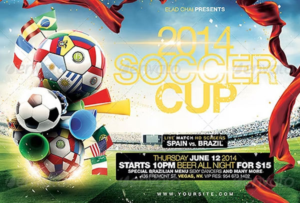 Brazil Soccer Football Cup Flyer Template