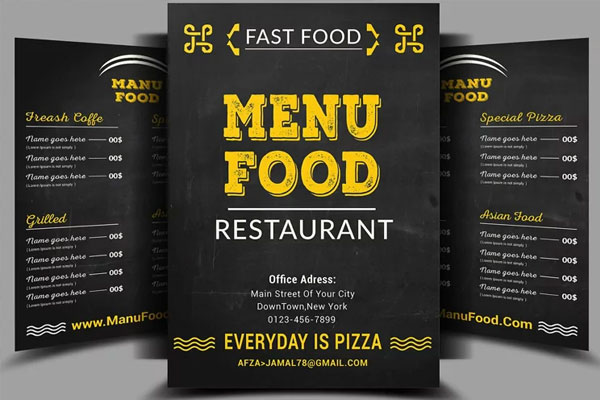 Breakfast Fast Food Menu PSD Flyer