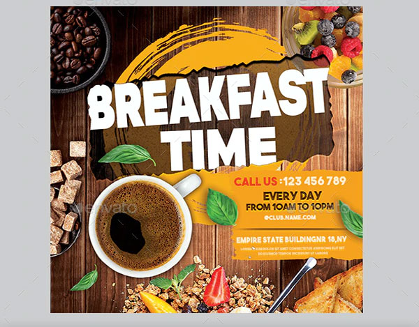 Breakfast Food Menu Flyer Template