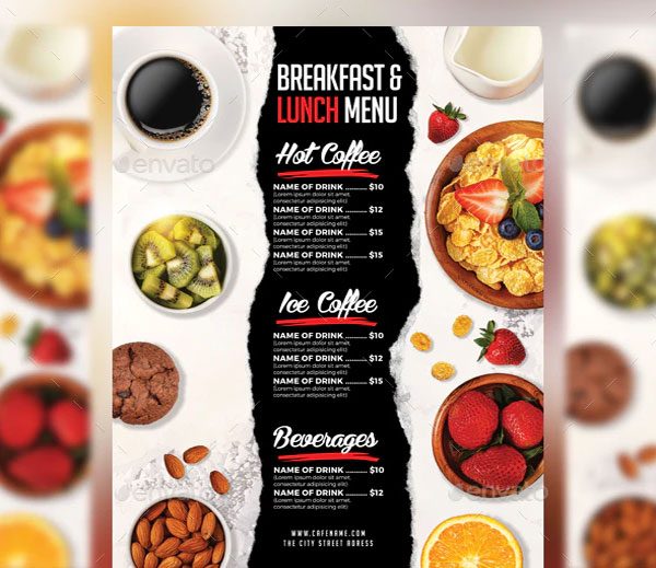 Breakfast Lunch Menu Flyer Template