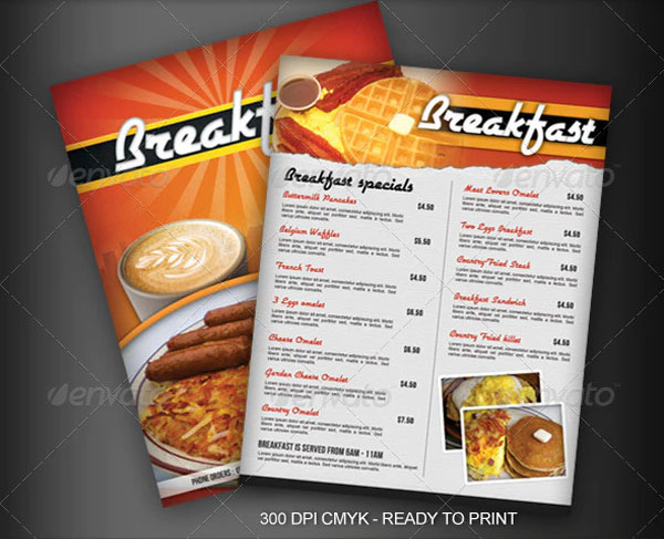 Breakfast Menu Flyer Template