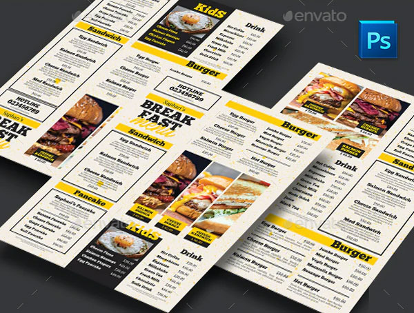 Breakfast Restaurant Menu Flyer