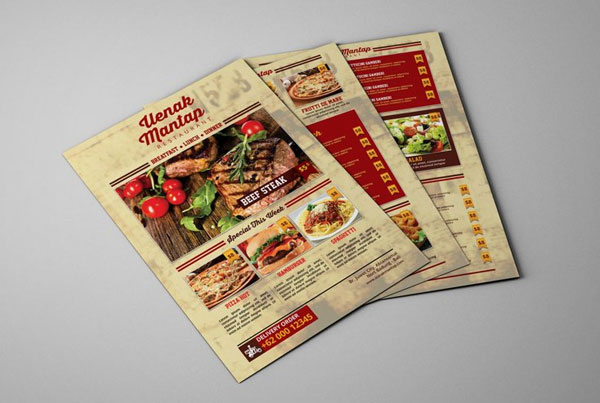 Breakfast Restaurant Menu PSD Flyer