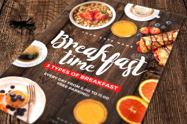 Breakfast Time Menu Flyer Design Template