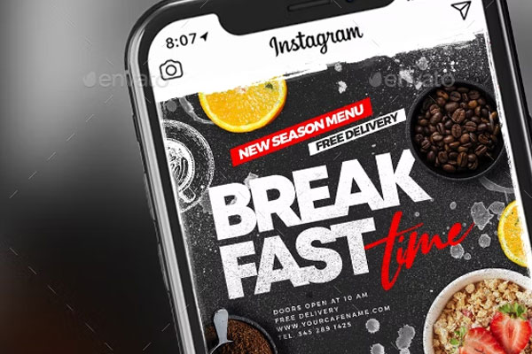 Breakfast Time Menu Flyer Template