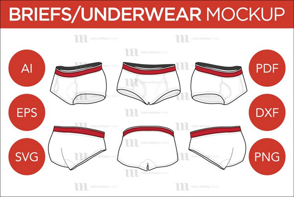 Briefs/Underwear Template Mockup