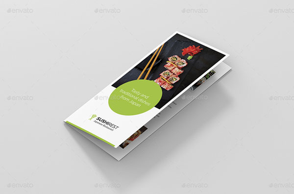 Tri-Fold Brochure Japanese Food Sushi Restaurant