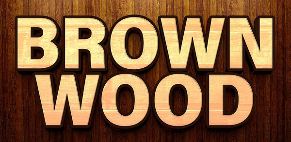Brown Wood 3D PSD Text Download