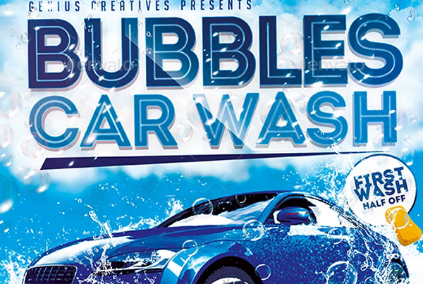Bubbles Car Wash Flyer Template
