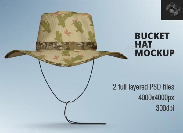 Bucket Hat Mockup Design Template