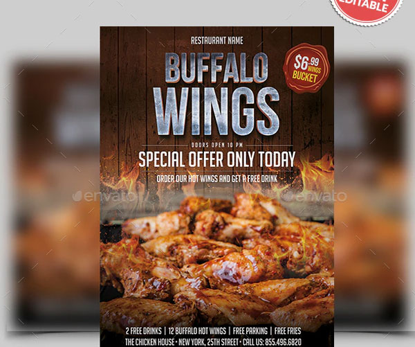 Buffalo Chicken Wings Flyer