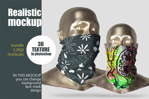 Bundle PSD Face Masks Mockups