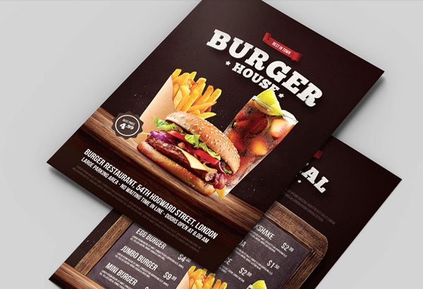 Burger Flyer + Menu Template