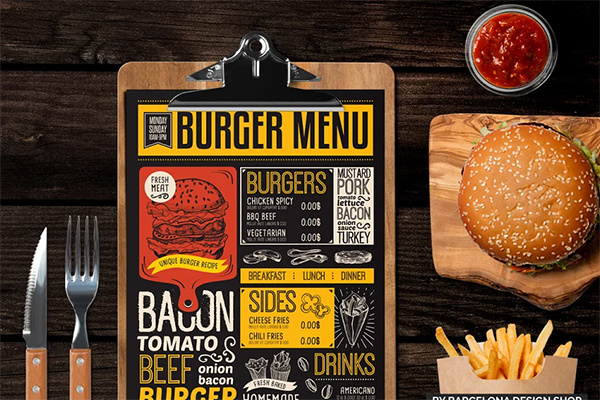 Burger Food Menu Brochure Template
