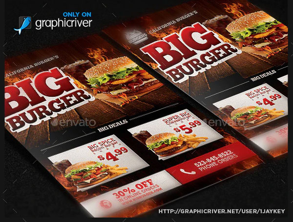 Burger Food Restaurant Flyer Template