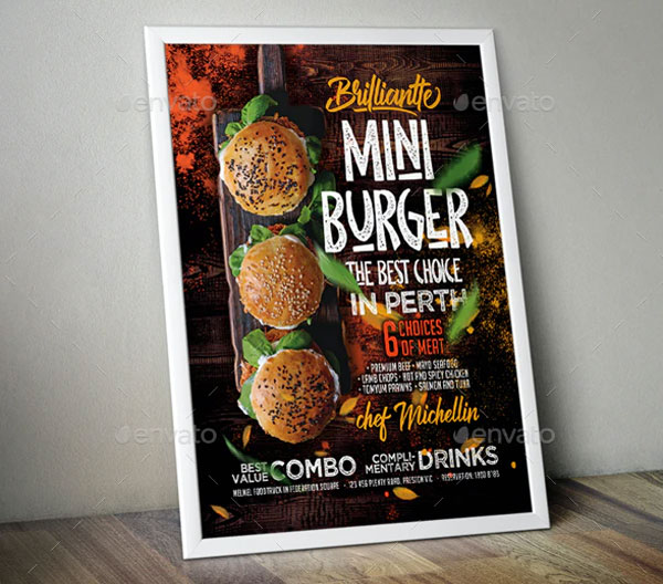 Burger Food Truck or Restaurant Menu Flyer