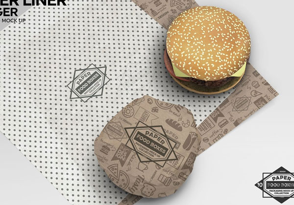 Burger Paper Liner Packaging Mockup