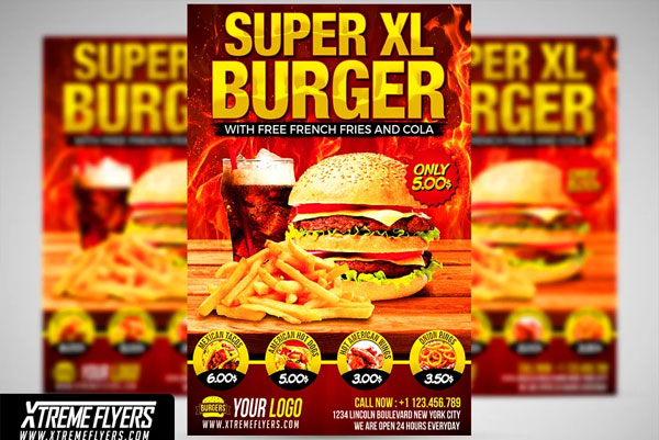 Burger Restaurant Promotion Flyer Template