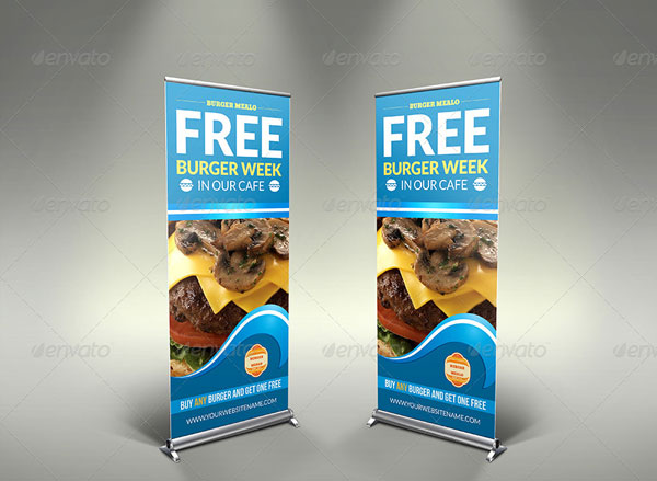 Burger Restaurant Rollup Signage Template