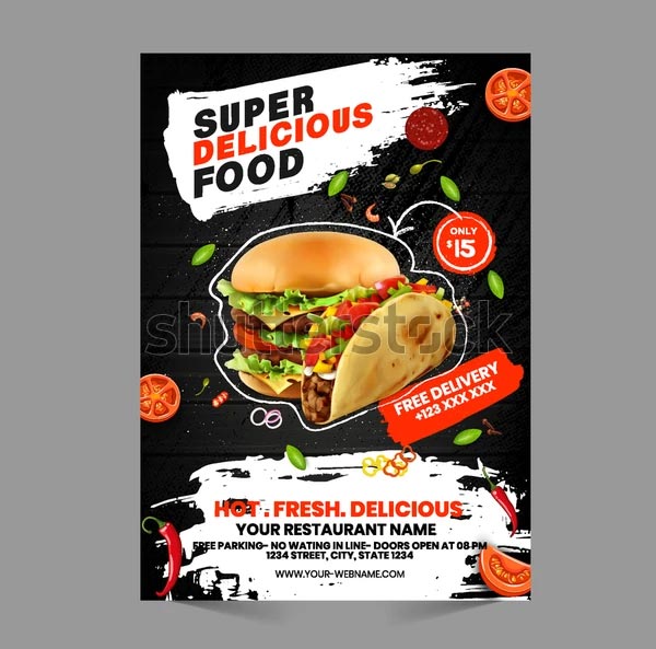 Burger Vector Restaurant Flyer Design