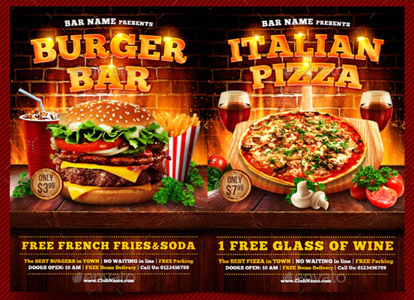 Burger and Pizza Flyer Template