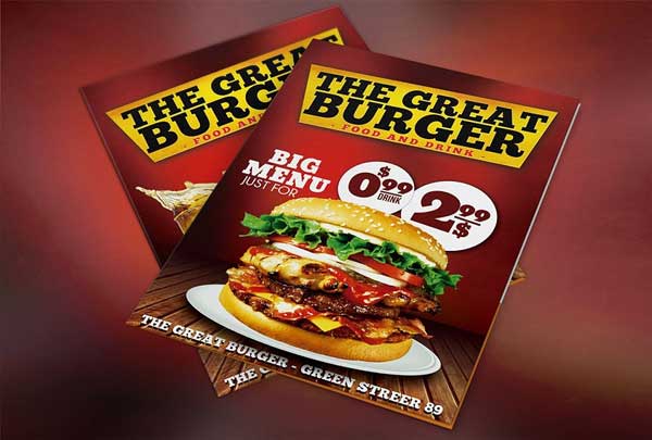 Burger Fast Food Menu PSD Flyer Template