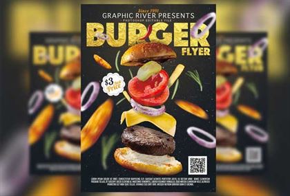 Burger Flyer Editable Template