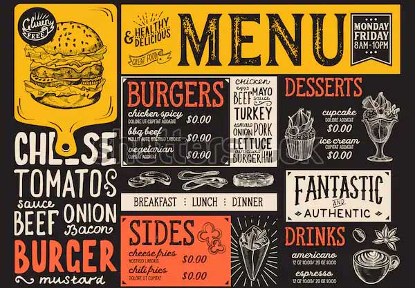 Burger Food Menu Flyer Template