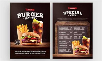 Burger House Menu Flyer PSD Template