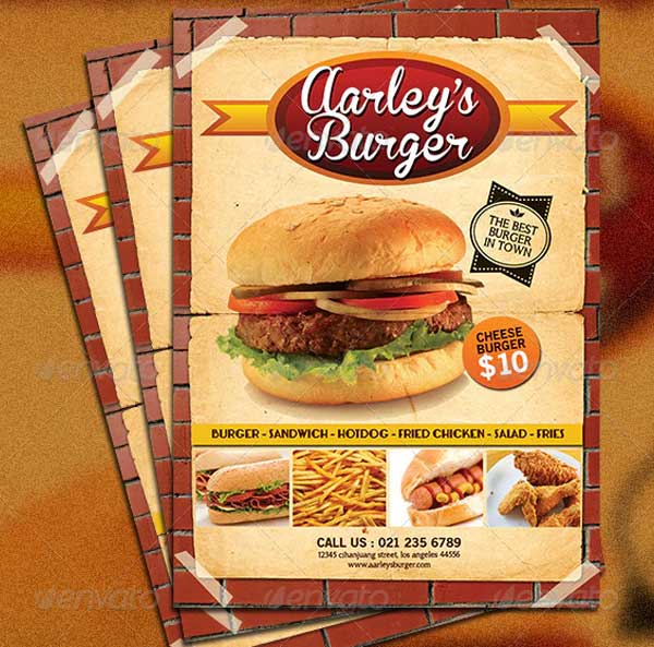 Burger Menu Flyer Template