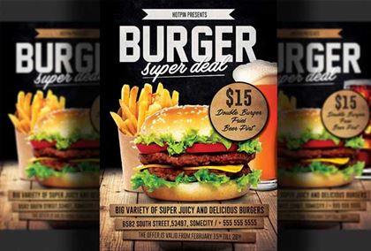 Burger Promotion Flyer PSD Template