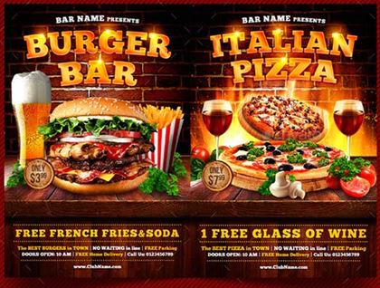 Burger and Pizza Flyer Template