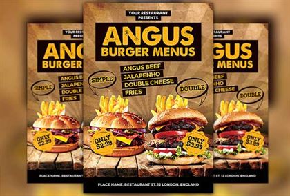 Burgers Offer Food Menu Flyer