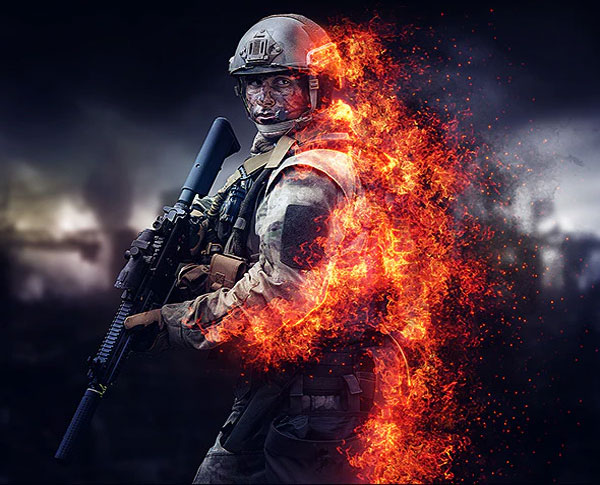 Burn Elemental Photoshop Actions